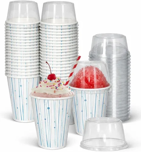 Miniatura 10 de Vasos desechables de papel blanco (paquete de 50-4.5 onzas) ecológicos, a prueba de fugas, ideales para eventos, enfriadores de agua, hidratación