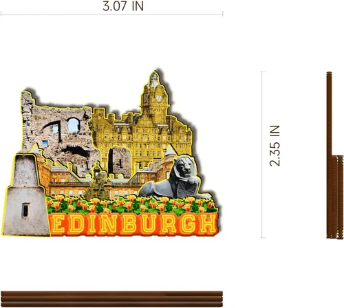 Miniatura 3 de Imán de madera de Inglaterra Edimburgo 3D para nevera, recuerdos coleccionables, decoración hecha a mano, artesanías 2