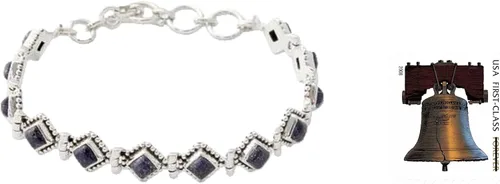 Miniatura 3 de NOVICA teñido Lapislázuli y Plata de ley 925. Para tenis pulsera, 7.75," "Deep Blue Diamonds