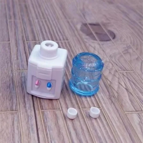 Miniatura 7 de Dispensador de agua en miniatura de diseño realista de 2.12 pulgadas con 2 tazas – Enfriador de agua de resina a escala 1:12/1:6 (azul/blanco) ideal