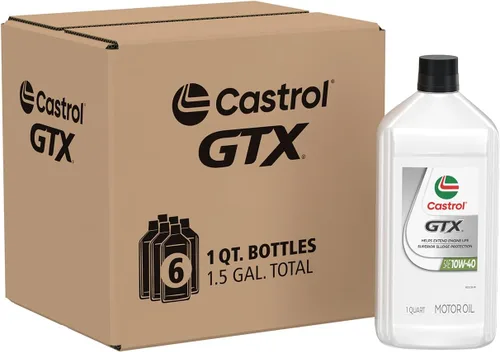 Castrol Aceite de motor convencional GTX 10W-40, 1 cuarto de galón, paquete de 6