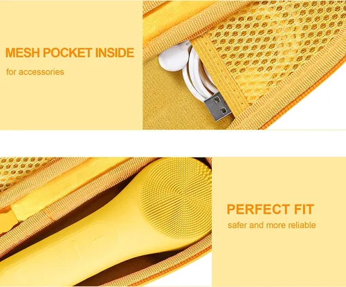 Miniatura 4 de co2CREA Estuche rígido compatible con cepillo de limpieza facial sónico NågraCoola CLIE 2 1 (amarillo)