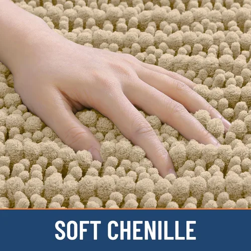 Miniatura 4 de Smiry Alfombras de Baño 24x16 pulgadas, Alfombras de Baño de Chenilla Extra Suaves y Absorbentes, Respaldo de Goma Antideslizante, Lavable a Máquina