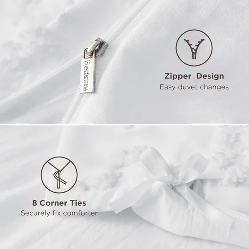Miniatura 5 de Bedsure Funda de Edredón Bohemia Tamaño Full, Suave y Cómoda, Diseño Elegante Bohemio, Ropa de Cama Bohemia para Decoración, Funda de 04 - Blanco