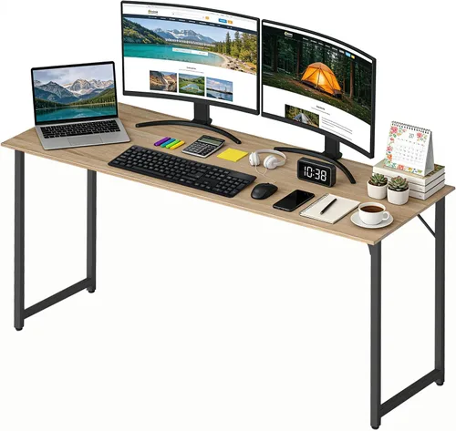 Miniatura 12 de BestOffice Escritorio para computadora, escritorio de oficina en casa, estilo moderno y simple para oficina en casa, estudio y escritura