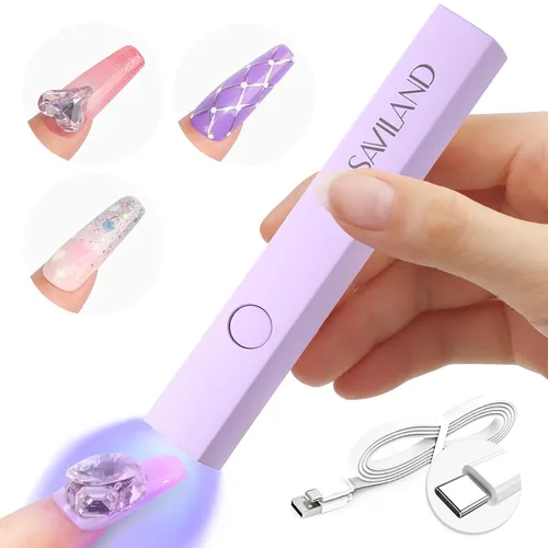 Miniatura 8 de SAVILAND Essentials Lámpara de uñas LED manos libres: luz UV rosa de secado rápido con soporte plegable LCD visible Temporizador de 20/60s lámpara