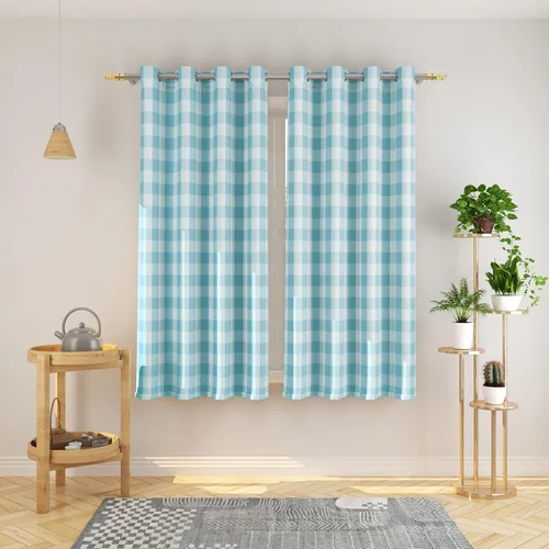 Miniatura 15 de Cortinas de 24 pulgadas de largo con diseño Buffalo Check Gingham Plaid para ventanas de cocina y baño, tratamiento para ventanas con 2 paneles
