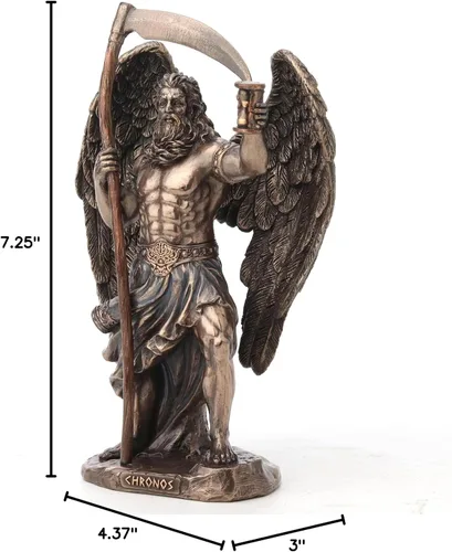 Miniatura 7 de Veronese Design 7 1/4 pulgadas de alto crono el dios griego del tiempo fundido en frío resina bronce acabado escultura