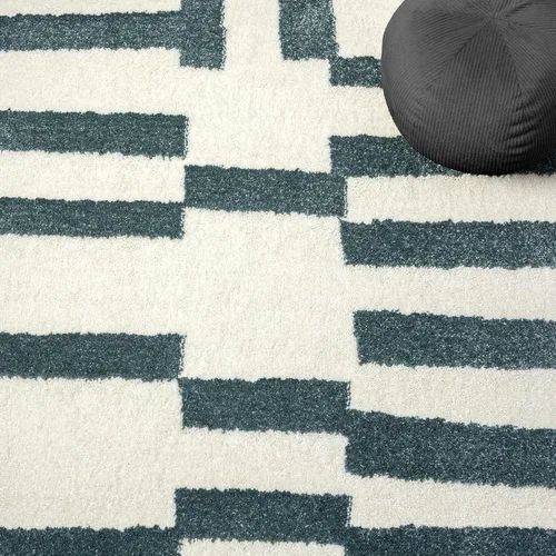 Miniatura 7 de Abani Deco Collection - Alfombra de área, diseño de líneas modernas crema/verde, 6 x 9 pies, fácil de limpiar, duradera para niños y mascotas,