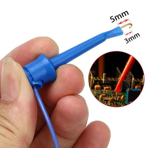 Miniatura 3 de Sumnacon 10 clips de gancho de prueba eléctrica de multímetro de doble plomo, 5 colores, 20 AWG, cables de prueba flexibles de silicona