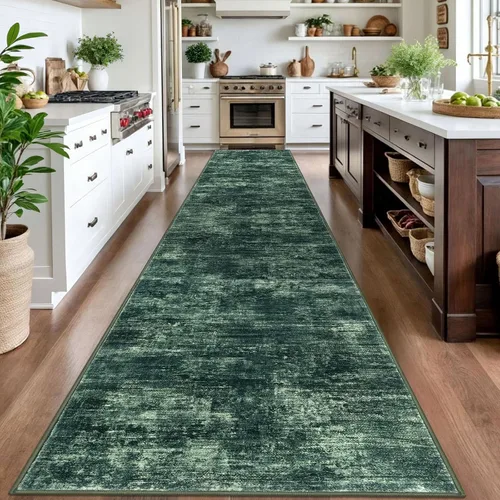 Miniatura 53 de IOHOUZE Alfombra abstracta lavable de 3 x 12 pies para pasillos, antideslizante para cocina, camino de entrada de lana sintética para interiores
