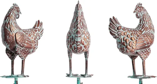 Miniatura 4 de Molinillo de viento grande de 79 pulgadas para exteriores, arte de metal para gallina, esculturas de viento cinético 3D y decoración de hilanderos