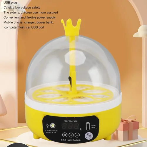 Miniatura 6 de Yosoo Incubadora de pollo, mini incubadora de huevos para incubar 4 huevos, criador de huevos portátil para pollo, pato, ganso, con ventana