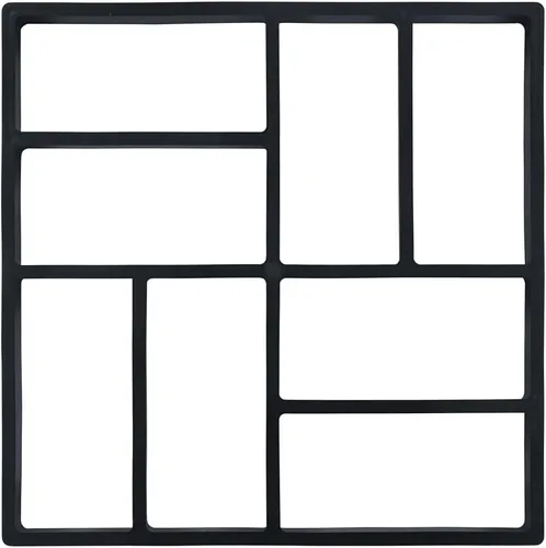 Miniatura 6 de vidaXL Pavimento reutilizable, 15.7 x 15.7 x 1.6 pulgadas, herramienta de mejora del hogar al aire libre, material plástico resistente, negro