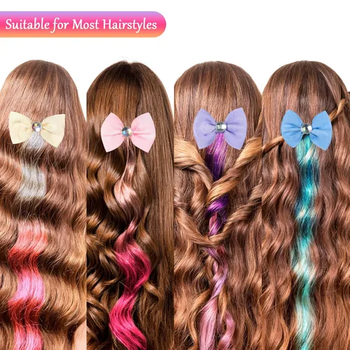Miniatura 3 de 6 pinzas para el cabello para niñas, extensiones de cabello de color de 13 pulgadas con clip para niñas, extensiones de cabello rizado con clip