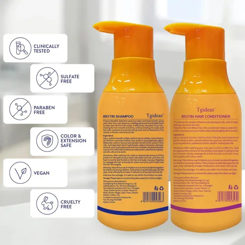 Miniatura 6 de Tgideas Juego de champú y acondicionador de biotina antiadelgazamiento para cabello adelgazante para mujeres y hombres, champú para fortalecer