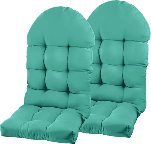 Miniatura 33 de Cojín para silla Adirondack, cojín para silla mecedora 44x19.4x4 pulgadas, cojines de respaldo alto para patio de arriba y abajo con lazos