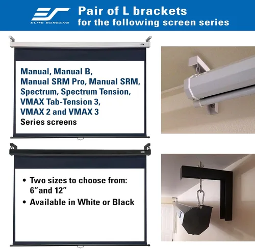 Miniatura 3 de Elite Screens VMAX Soportes en L para colgar de techo o pared, manual.