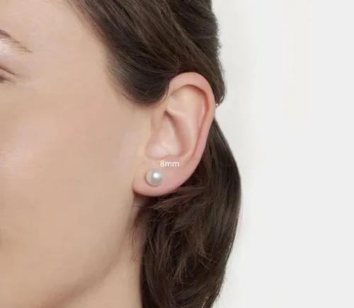 Miniatura 5 de Aretes de perlas de tuerca Renkovte para mujer, aretes planos de perlas con cierre de tuerca para hélice de cartílago, aretes de cartílago, joyería