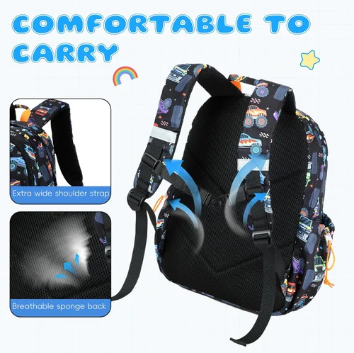 Miniatura 99 de CAMTOP - Conjunto de mochila y lonchera con estampados divertidos para niños de preescolar y primaria), Y0058-2
