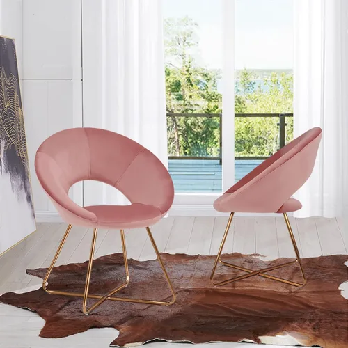 Miniatura 6 de DUHOME Sillas modernas de terciopelo con acento para sofá individual, cómodas sillas tapizadas, sillas de descanso de mediados de siglo con patas