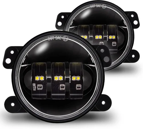 Miniatura 9 de TRUE MODS Luces antiniebla LED de 4 pulgadas 60W color ámbar de repuesto para parachoques delantero de plástico de Jeep Wrangler JK JKU 2007-2018