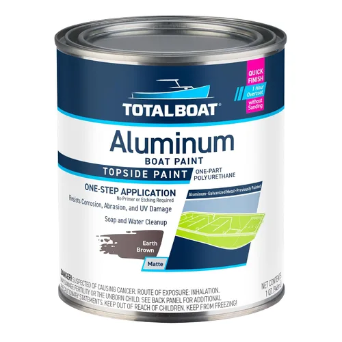 Miniatura 23 de TotalBoat Pintura de aluminio para lanchas, barcos bajos, botes, botes anfibios, barcos Jon y pontones (Verde Ejército, Quart)
