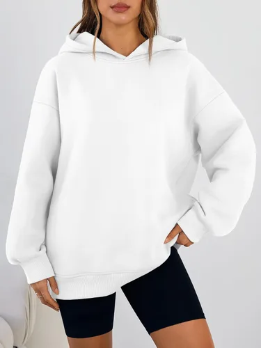 Miniatura 2 de Trendy Queen Sudaderas con capucha de gran tamaño para mujer, cómodas sudaderas de otoño a la moda 2025, trajes casuales de forro polar con bolsillos