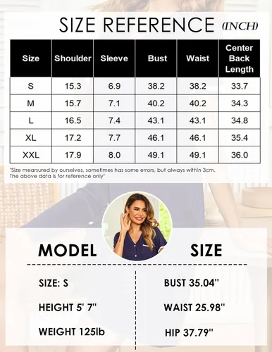 Miniatura 6 de Ekouaer - Camisones de manga corta para mujer, con botones, ropa para dormir clásica
