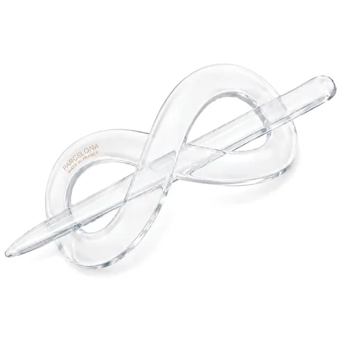 Parcelona French Infinity - Pasador deslizante de pelo sin metal de celuloide mediano de 3 1/2 pulgadas con palo, accesorios para el cabello para