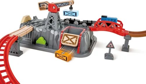Miniatura 3 de Hape Conjunto Railway Bucket Builder Juguete de Tren de Madera Multicolor de 50 Piezas, Kit de Construcción para Niños