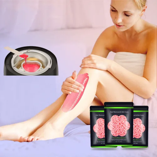 Miniatura 7 de Perlas de cera para depilación 10.5 onzas / 300 g, Auperwel - Granos de cera dura para depilación brasileña, facial, bikini, cejas, piernas, perlas
