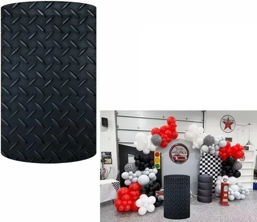 Miniatura 7 de Fundas de fondo de arco con textura de cuadros blancos y negros, bandera a cuadros de 2.5 x 6 pies, fondo de pared elástico para fotografía