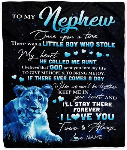 Miniatura 6 de Manta personalizada con texto en inglés «To My Nephew from Aunt Auntie Uncle You Will Never Lose Lion Nephew, cumpleaños, graduación, Navidad, manta