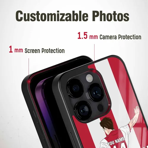 Miniatura 3 de Fundas de teléfono personalizadas con nombre y número para iPhone 8 11 12 13 14 15 16 17 Pro Max Plus Mini Xr XSE para Samsung Galaxy S20 S21 S22