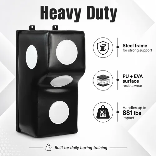 Miniatura 3 de Saco de Entrenamiento de Boxeo para Montaje en Pared - Objetivo de Entrenamiento de Boxeo Uppercut - Saco de Boxeo Pesado para Adultos