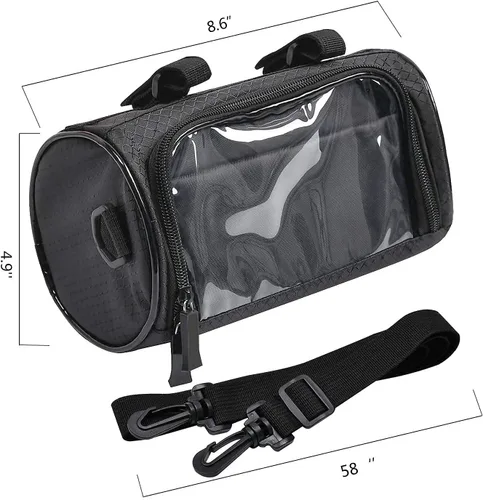 Miniatura 7 de Bolsa para Manillar de Bicicleta, Bolsa de Almacenamiento Frontal Impermeable, Accesorios de Soporte de Teléfono para Bicicleta, Funda Transparente