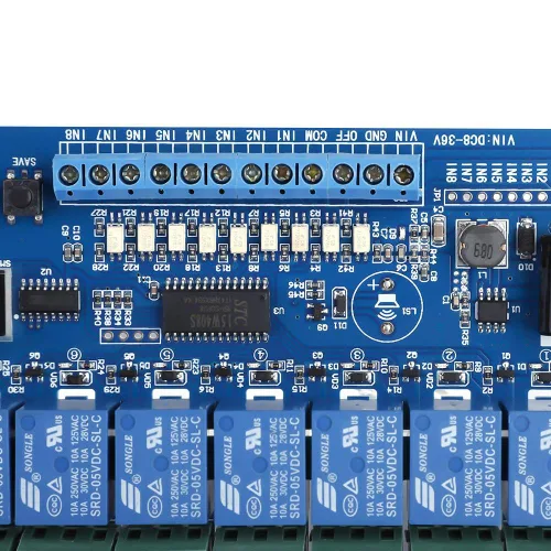 Miniatura 6 de Relé multifunción, 8-36V 8-Channel Multifunción Relé de Retardo de Tiempo Interfaz Módulo de Junta Optoacoplador LED