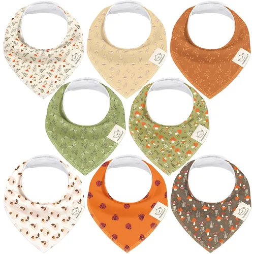 Miniatura 11 de KeaBabies - Juego de 8 baberos tipo bandana para bebés, niñas y niños - Baberos de algodón orgánico para babeo y dentición para recién nacidos