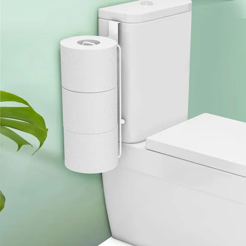 Miniatura 59 de Conworld Soporte de pared para almacenamiento de papel higiénico, dispensador portarrollos de papel higiénico sobre el tanque de reserva