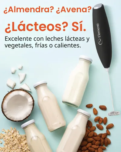 Miniatura 7 de Espumador Elementi de leche con soporte, motor de esfuerzo de torsión más potente, para hacer cappuccinos, lattes y café a prueba de balas, Negro