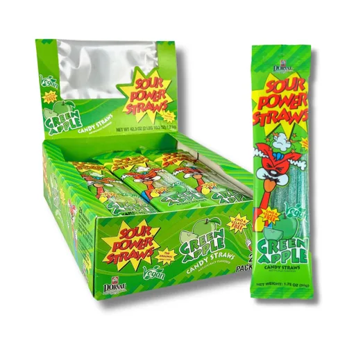 Miniatura 21 de Sour Power Premium Sorbetes de caramelo surtidos – Los caramelos de pajitas agrias originales desde 1985 – 50 g (Paquete de 6) – Vegano,