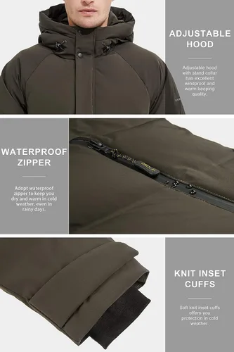 Miniatura 5 de Orolay Chaqueta de plumón de invierno con capucha ajustable para hombre
