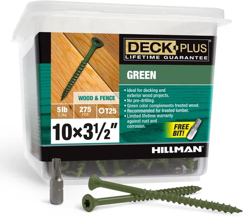 Miniatura 20 de Deck Plus Tornillos para valla y madera exterior con revestimiento epoxi de 3 pulgadas #10 x 3 Torx/Star Drive Incluido, rosca gruesa, tornillo