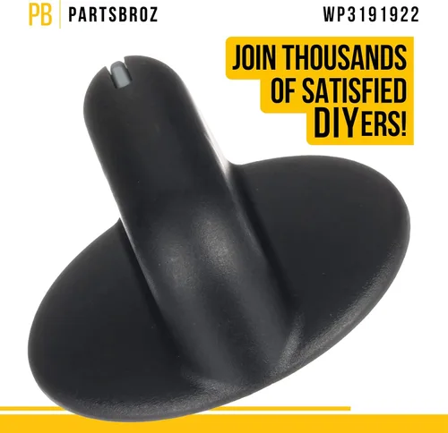 Miniatura 5 de PartsBroz WP3191922 Pomo para quemador de superficie, compatible con la gama Whirlpool KitchenAid Cooktop - Sustituye a AP6007808 3191922 776858