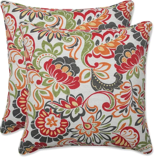 Miniatura 17 de Pillow Perfect - Cojines decorativos florales brillantes para interiores/exteriores, 2 unidades, lumbar - 11.5 x 18.5 pulgadas, verde/rojo Zoe