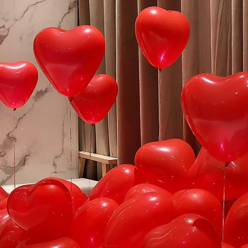 Miniatura 4 de 50 globos de látex de corazón rojo de 6 pulgadas, 10 globos de corazón rojo de 18 pulgadas, 1 globo de amor rojo de 42 pulgadas, kit de pétalos