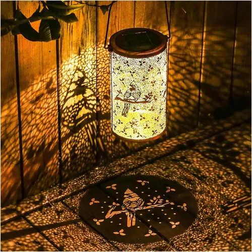 Miniatura 11 de Paquete de 2 linternas solares colgantes de abejas al aire libre, impermeables, luces LED solares de metal, linternas decorativas para jardín
