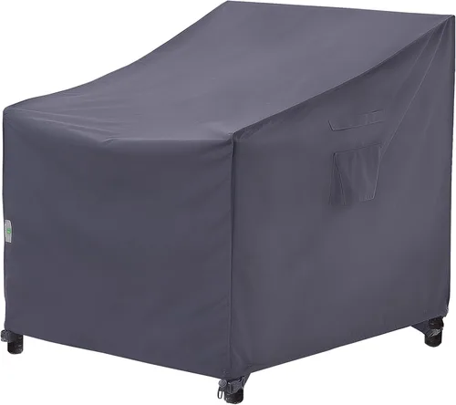 F&J Outdoors Fundas para Sillas de Patio, Funda para Silla de Descanso de Asiento Profundo y Silla de Comedor, De Alta Resistencia, Impermeable, Gris