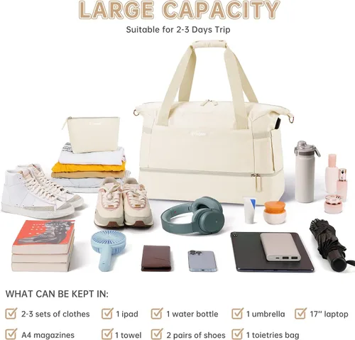 Miniatura 2 de Bolsa de lona de gimnasio para mujer, Blancuzco, Bolsa de viaje para gimnasio